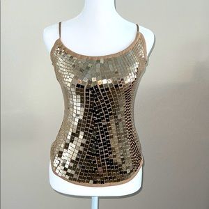 Bebe gold sequence top S